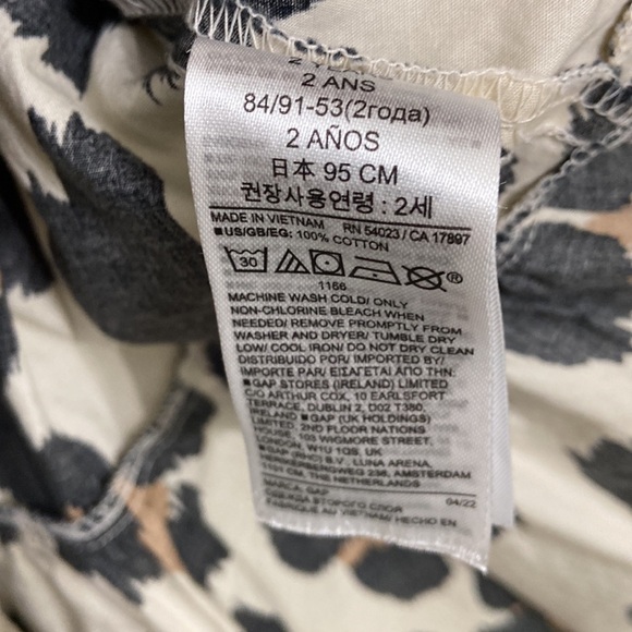 GAP Toddler Leopard Print Tiered Dress Girls Dress Size 2T - Picture 7 of 9